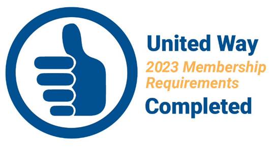UW 2023 Membership seal, depicting a thumbs up